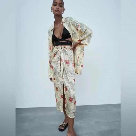 Zara Tropical Printed Skirt Set - Picture 1 of 12